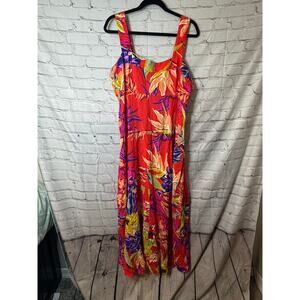 1st State Multicolor Hawaiian Print Maxi Dress Size XL